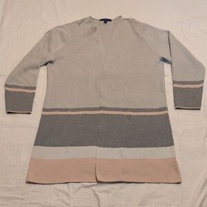Apt. 9 Women's Gray and Pink Striped Cardigan